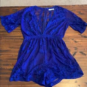 Royal Blue lace romper